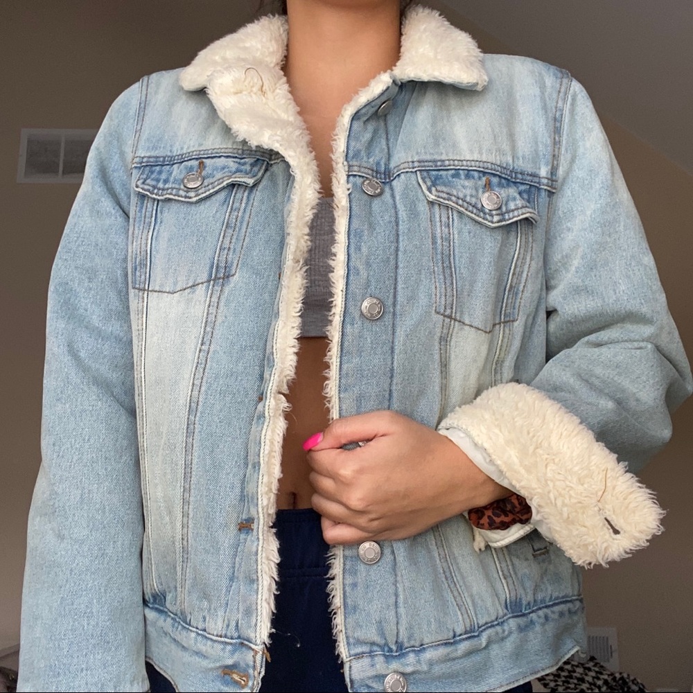 Faux Fur Lined Denim Jacket